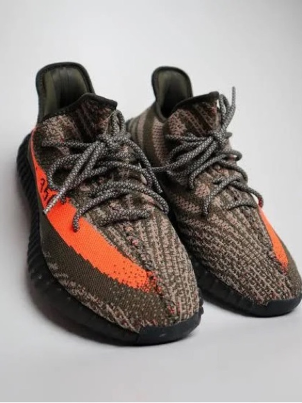Yeezy Kids Brown Sneakers with Orange Stripe